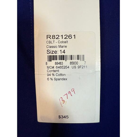 NEW ST. JOHN Womens Classic Marie Cobalt Blue Pants Size 14 - Picture 5 of 10